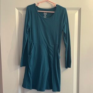 wonder nation Teal Long Sleeve Knit A-Line Dress